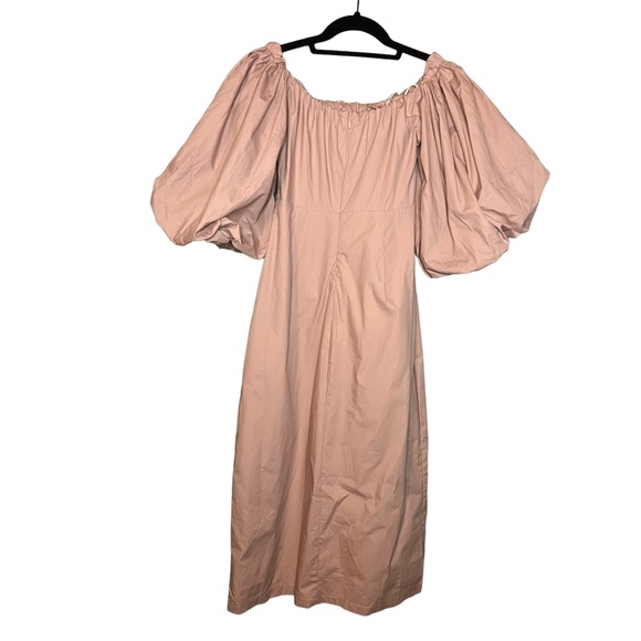 NEW Lulus Feel the Love Mauve Off the Shoulder Puff Sleeve Midi Dress S - Picture 9 of 12